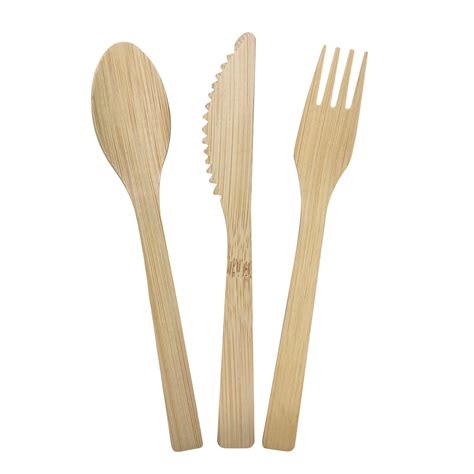 High Quality Eco Friendly Bamboo Fork Spoon Knife Biodegradable