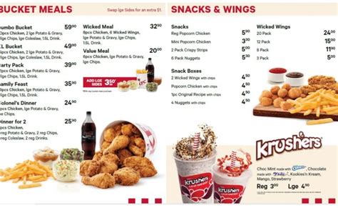 Kfc Full Menu And Prices Nz 2020 Kfc New Zealand Taija Tuomioja