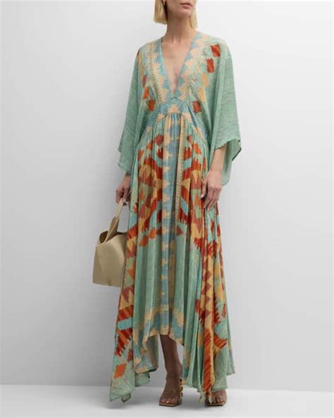 Mes Demoiselles Tiane Geometric Print Handkerchief Maxi Dress Neiman Marcus