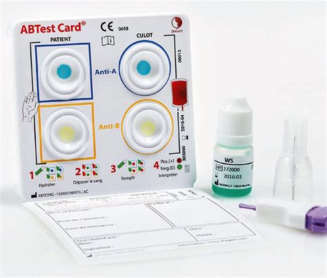 Kit De Prueba De Agrupamiento Sangu Neo Abtest Card Diagast De