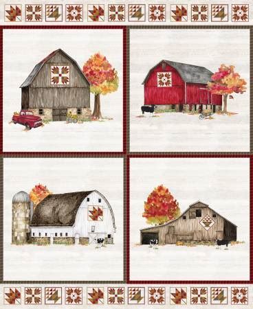 Fabric Panel Riley Blake Fall Barn Quilts