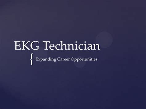 Ekg Technician Career Field Ppt