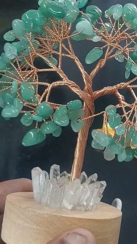 Beautiful Green Aventurin Stone Tree With Himalayan Qartz YouTube