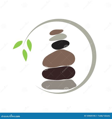 Simple And Clean Rock Balance Logo Stock Vector Illustration Of