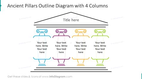 Ancient Pillars Outline Diagram With Four Columns