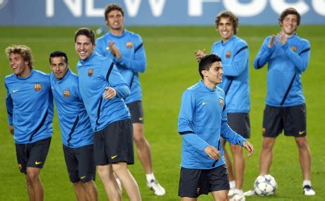 Fc Barcelonas Players During Training Session Editorial Stock Photo ...