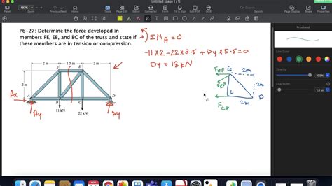 Statics 6 4 Method Of Sections 1 YouTube