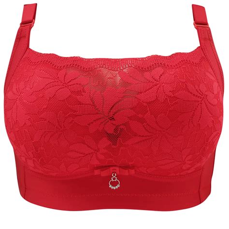 Mallwal Pullover Bras For Women Back Smoothing Bra Feature V Neck Bralette Bra Style W 519 Red M