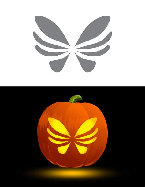 Printable Abstract Butterfly Pumpkin Stencil