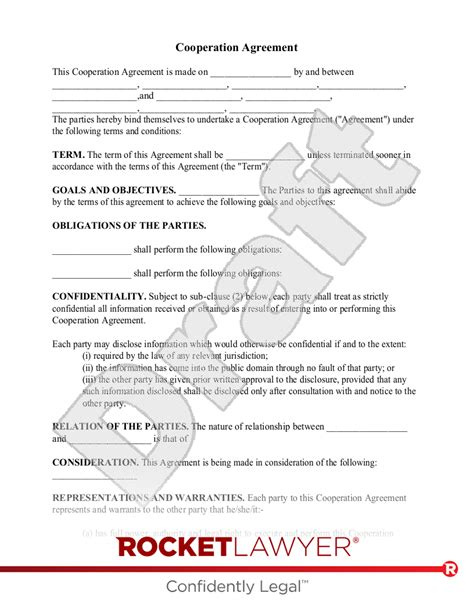 Cooperation Contract Template