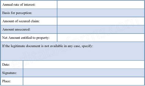 Bankruptcy Claim Form | Editable PDF Forms