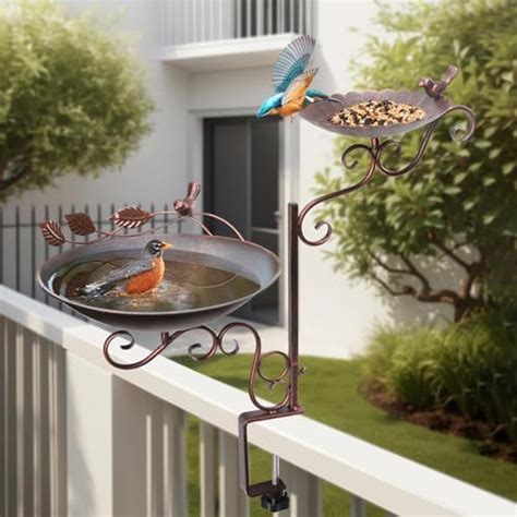 Amazon Deck Mounted Bird Bath For Outdoors Metal Bird Baths And