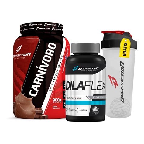 Kit Carnívoro Beef Protein 900g Vasodilatador Dilaflex coqueteleira