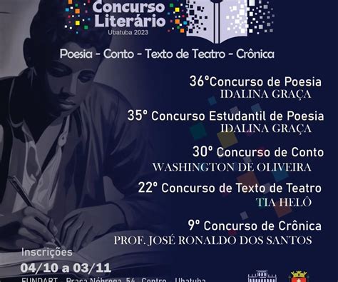 ENCERRADO Concurso Literário Ubatuba 2023 Conto Crônica Poesia