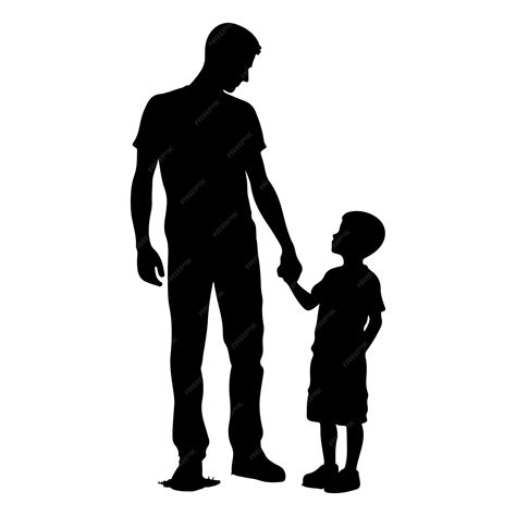 Father And Son Silhouette Vector Premium Ai Generated Vector