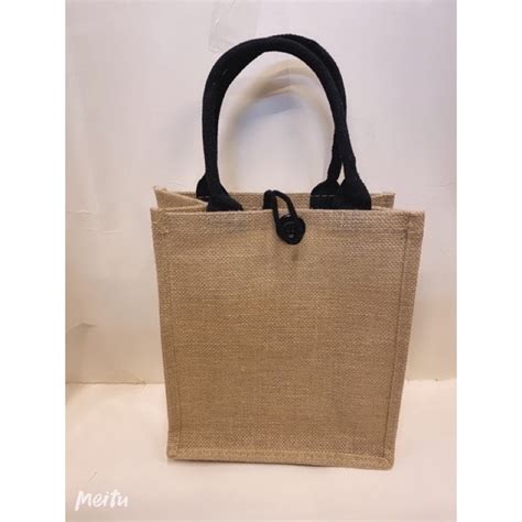 Linen Tote Bag Plain Abaca Shoulder Bag Jute Burlap Sling Bag With