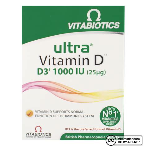 Vitabiotics Ultra Vitamin D3 1000 IU 96 Tablet D Vitaminleri