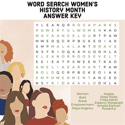 Word Search Womens History Month