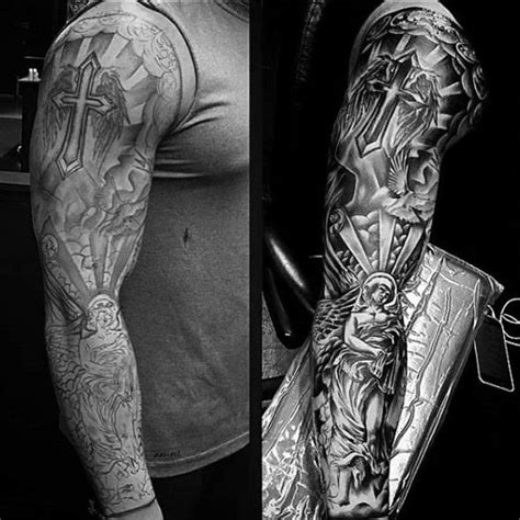 75 Religious Sleeve Tattoos For Men Divine Spirit Designs