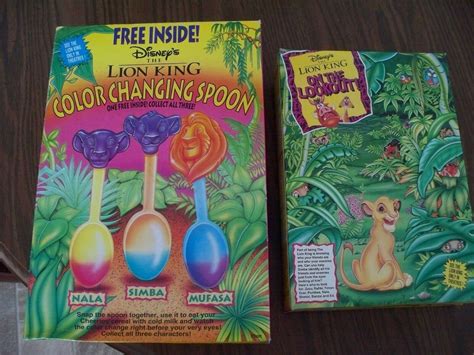 1994 Vintage Kelloggs Lion King Cereal Boxes 2 Color Changing And Game