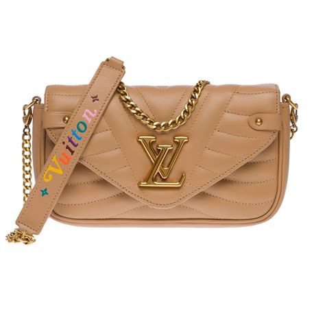 Louis Vuitton New Wave Shoulder Bag In Hazelnut Quilted Calf Leather