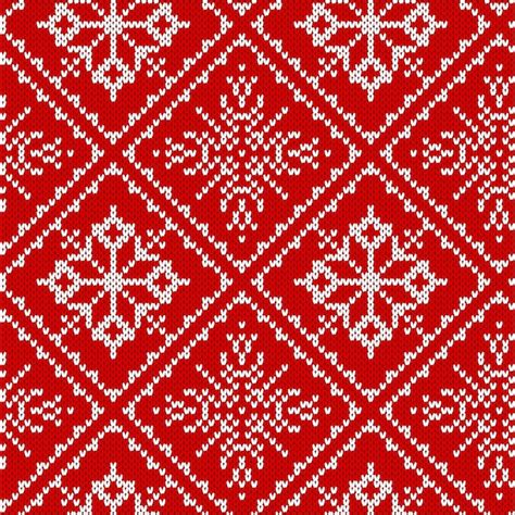 Premium Vector Christmas Knitting Seamless Pattern With Snowflakes