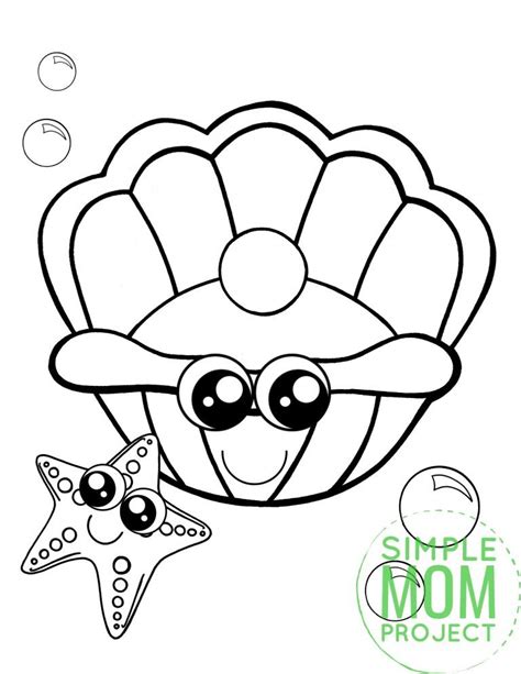 Free Printable Clam Shell Coloring Page Simple Mom Project