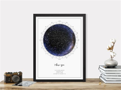 Custom Star Map Night Sky Chart Astronomical Map Starry Sky Wall Art Celestial Christmas Gift ...