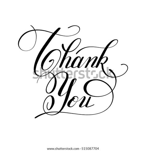 Black White Modern Calligraphy Thank You Stock Vector Royalty Free 515087704 Shutterstock