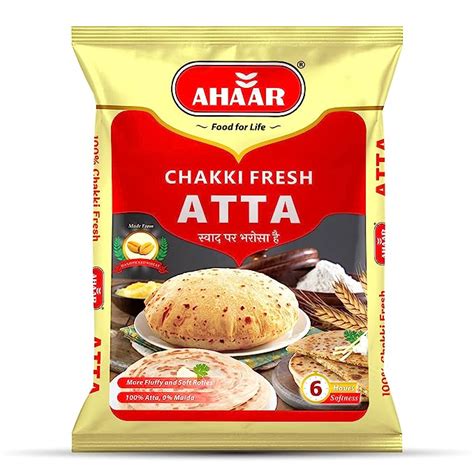 Ahaar Chakki Fresh Atta I Whole Wheat Flour Kg Amazon In Grocery