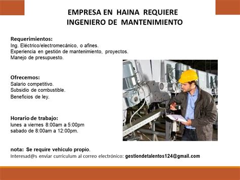 Ingeniero De Mantenimiento En Haina Tu Empleo RD