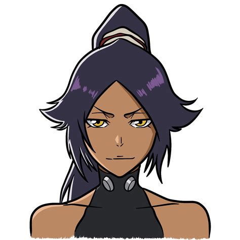 draw yoruichis face detailed bleach art guide