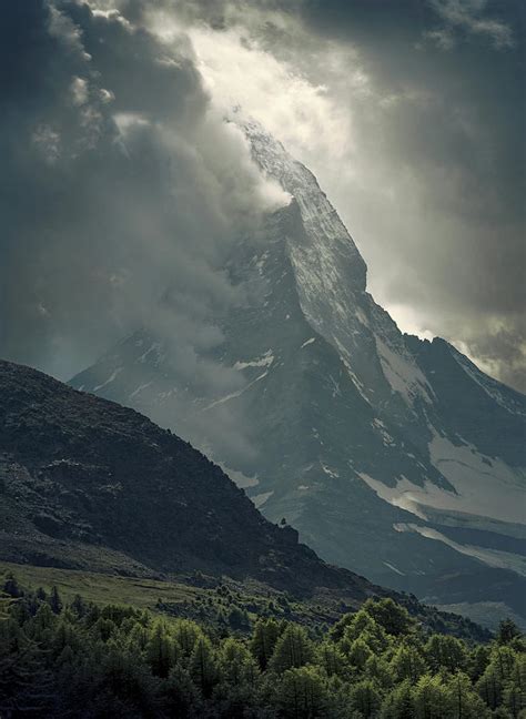 Matterhorn Storm Pyrography By Max Rive Fine Art America