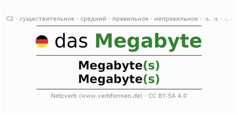 Cклонение Megabyte | Все формы, множественное число, правила, речевой вывод | Netzverb Словарь