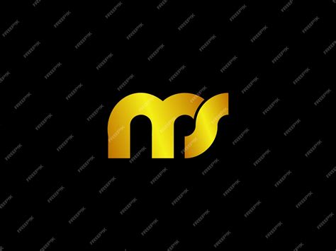 Premium Vector A Black Background With A Yellow Ms Logo