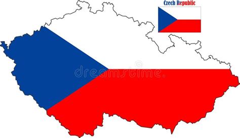 Czech Republic Map And Flag Illustration Vector Stock Vector