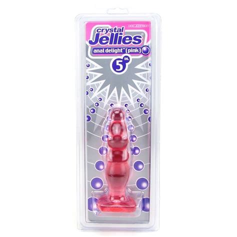 Doc Johnson Crystal Jellies Anal Delight Pink Ribbed Butt Plug Probe