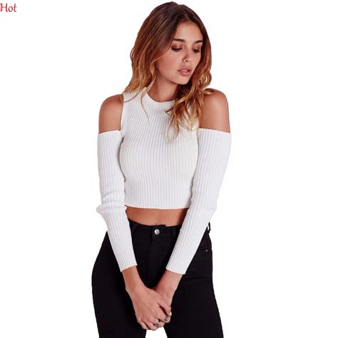 2016 Women Sweaters Off The Shoulder Slim Female Pullover Short Jumper Cropped Blouse Jersey