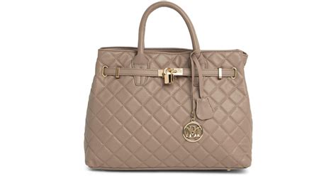 Badgley Mischka Large Diamond Quilted Tote Bag In Brown Lyst