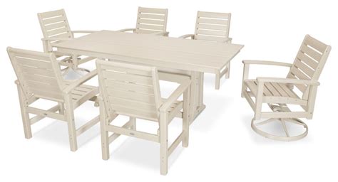 Polywood 7 Piece Signature Dining Set Beach Style Outdoor Dining Sets By Polywood Houzz