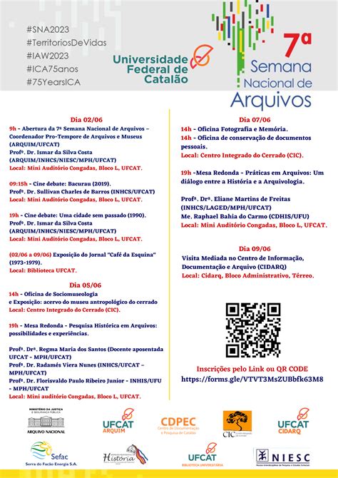 VII Semana Nacional de Arquivos Biblioteca Universitária UFCAT