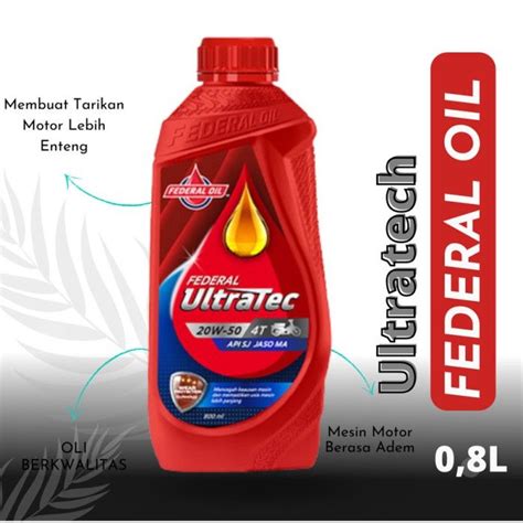 OLI FEDERAL ULTRATEC 0 8 LITER 20W 50 Kemasan Baru Lazada Indonesia