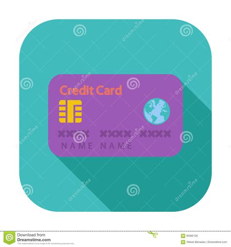 Credit Card Single Flat Icon Stock Vector Illustration Of Graphic