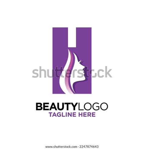 Letter H Beauty Face Logo Design Stock Vector Royalty Free 2247874643