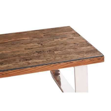 Railway Sleeper Coffee Table - Reclaimed Wood And Stainless Steel U ...