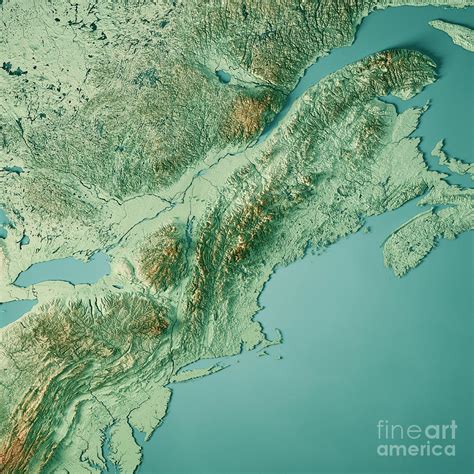 New England Topographic Map – Map Vector