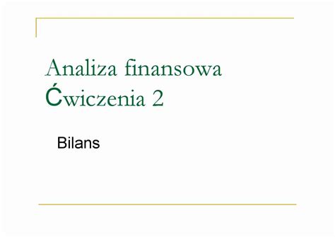 Analiza Finansowa Bilans Notatek Pl