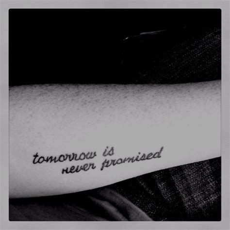 Tomorrow Is Never Promised Promise Tattoo Pink Ribbon Tattoos Tomorrow Is Never Promised