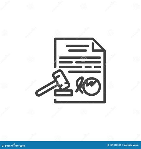 Legal Document Line Icon Stock Vector Illustration Of Outline 179813516