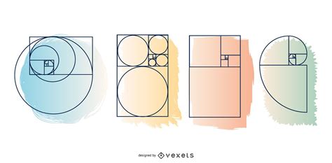 Fibonacci Sequence Design Set Vector Download